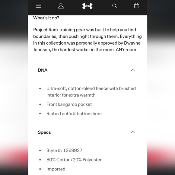 Men's Under Armour Project Rock Hoodie - Picture 11 of 11